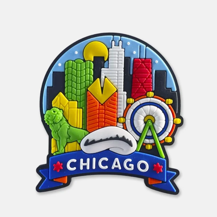Chicago Magnet – Colorgift Refrigerator Souvenir Skyline Design