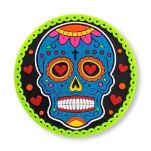 Rubber Coaster & Magnet "Mexican Skull" – Personalized Coaster and Magnet - Image 1