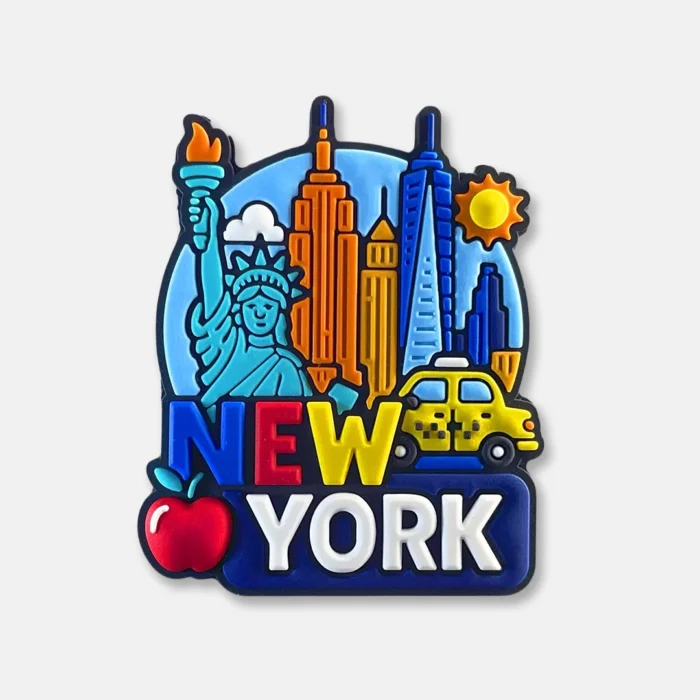 New York Magnet – Colorgift Refrigerator Souvenir with Big Apple & Taxi