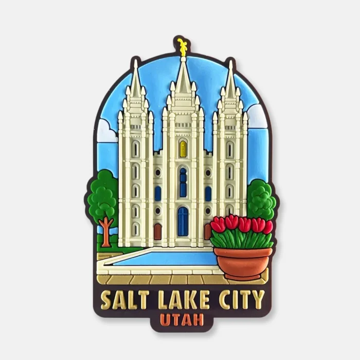 Salt Lake City Magnet – Colorgift Refrigerator Souvenir with Temple Design (Utah)