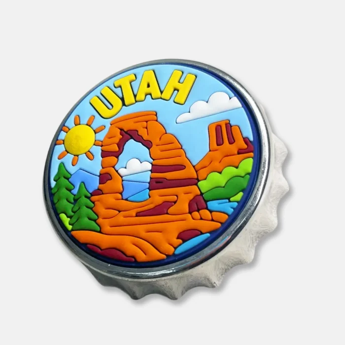 Utah Magnet Bottle Opener – Colorgift Refrigerator Souvenir with Delicate Arch Design